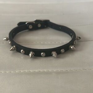 Leather studded dog collar.